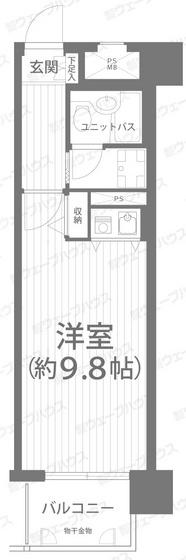 朝日プラザリバーサイド県庁前(ワンルーム/8階)の間取り写真