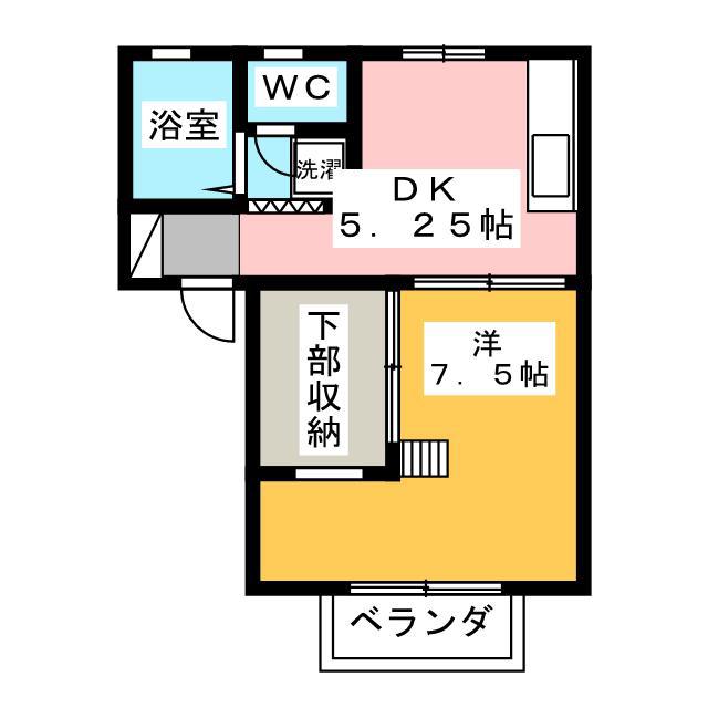 コーポあづま(1DK/2階)の間取り写真