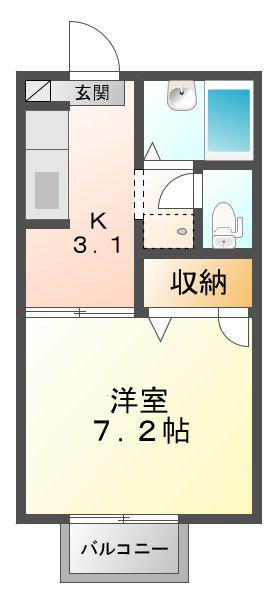 セフィラ江島(1K/2階)の間取り写真