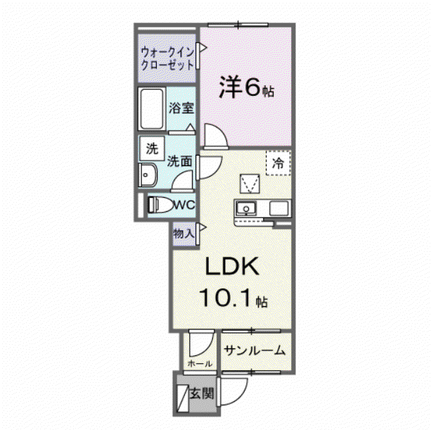 ファビオネスト駒沢(1LDK/1階)の間取り写真