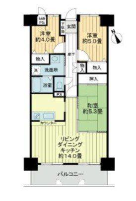 ライオンズマンション姫路市役所前(3LDK/5階)の間取り写真