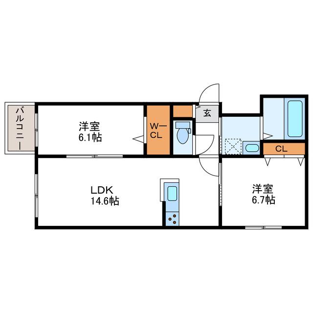 C-SELECTION STELLAII(2LDK/5階)の間取り写真