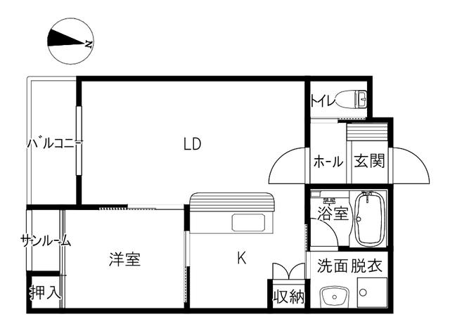 SIESTA(1LDK/3階)の間取り写真