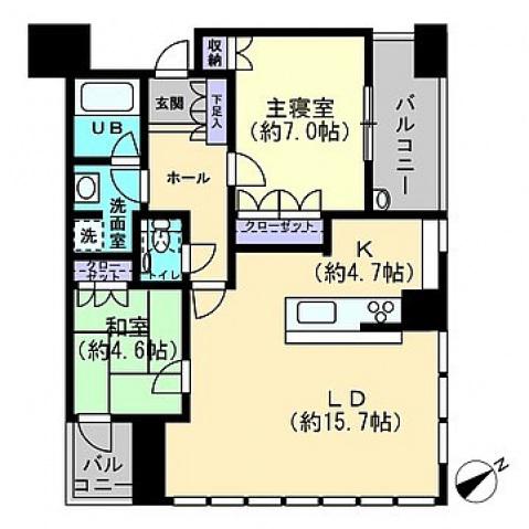 ザ・広島タワー(2LDK/6階)の間取り写真