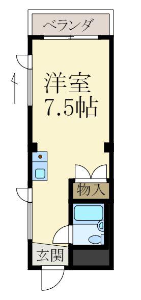 大紘ビル(ワンルーム/2階)の間取り写真