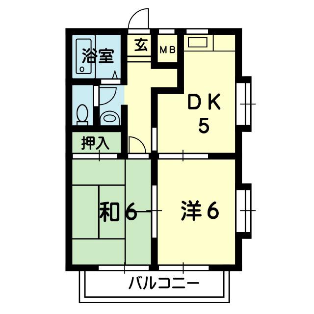 アーバンライフ杉水(2DK/1階)の間取り写真
