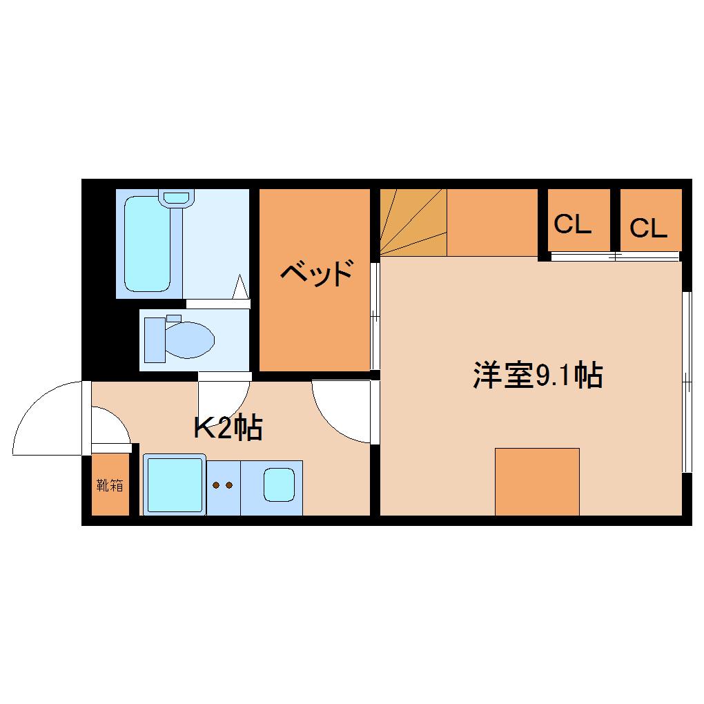 レオパレス八条III(1K/2階)の間取り写真