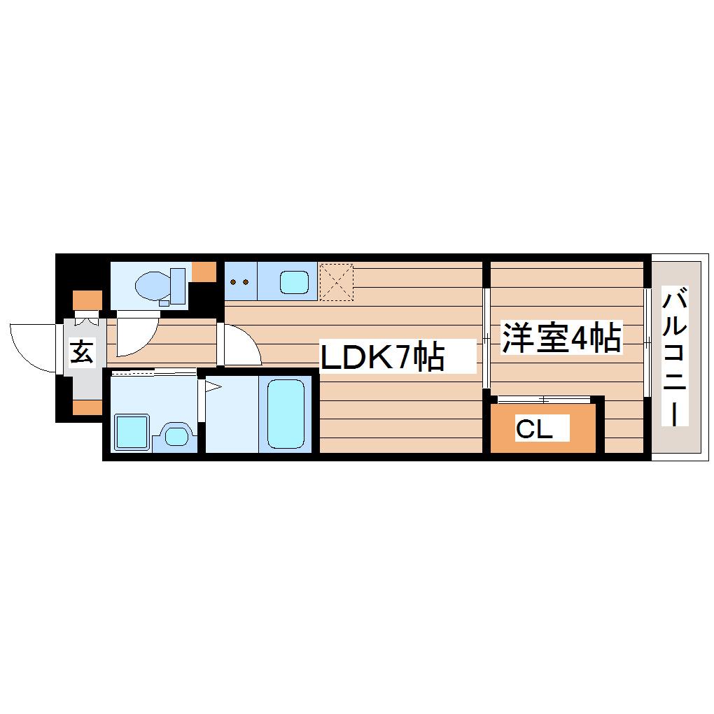 シェルグランデ六丁目(1LDK/6階)の間取り写真