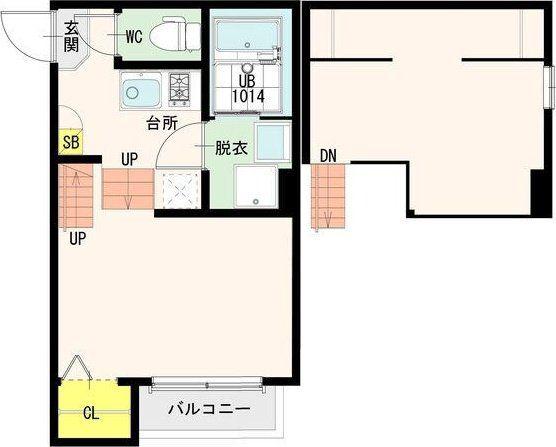 SKYコート(1K/1階)の間取り写真