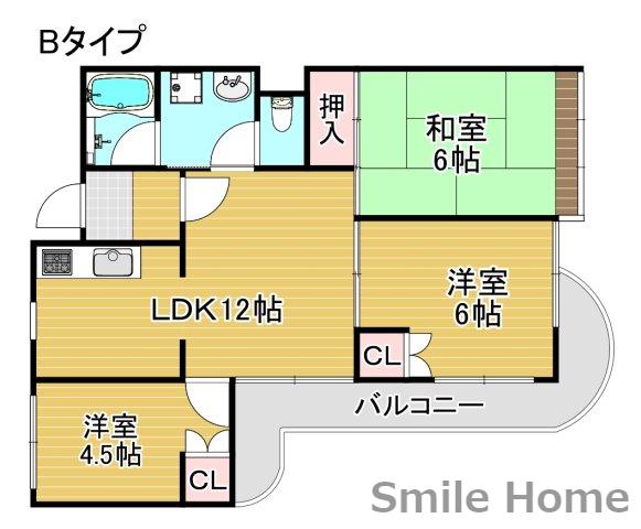 エスポワール住之江公園(3LDK/6階)の間取り写真