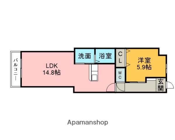 リバプールJ(1LDK/1階)の間取り写真