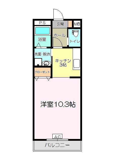 エクセレント プレイス(1K/3階)の間取り写真