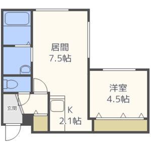 YELL北7条(1LDK/3階)の間取り写真