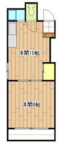 第1田中ビル(1LDK/2階)の間取り写真