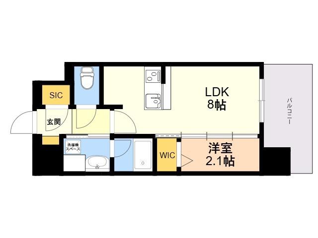 デュ・レジア博多レジデンス(1LDK/4階)の間取り写真