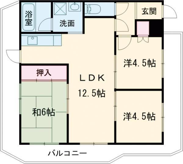 六甲ヒルズ篠原台(3LDK/3階)の間取り写真