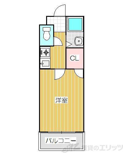 ラピス長柄橋(1K/3階)の間取り写真