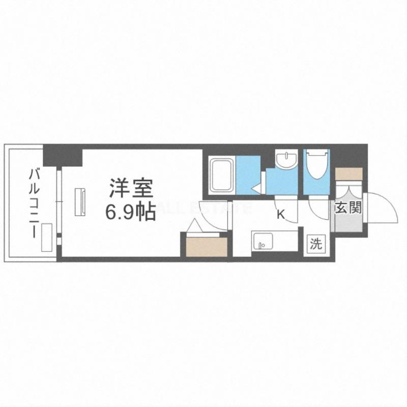 スワンズシティ大阪城コスタ(1K/7階)の間取り写真