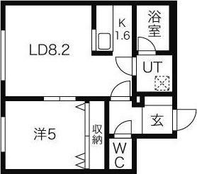 ポーザ琴似(1LDK/3階)の間取り写真
