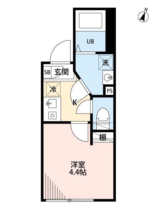 クロワッサン西小岩(1K/3階)の間取り写真