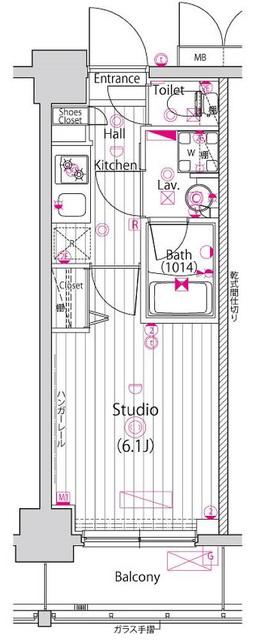 ガーラ横濱関内グランドステージ(1K/5階)の間取り写真
