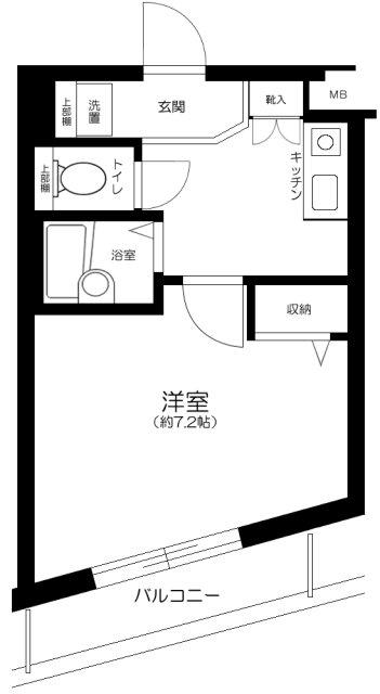 プレール高田馬場(1K/4階)の間取り写真