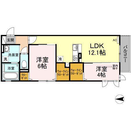 パドレ ヴィヴィ(2LDK/3階)の間取り写真