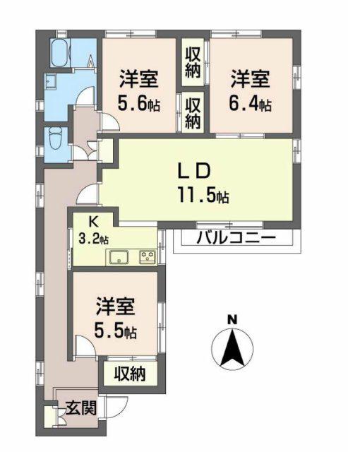 クワトロ90(3LDK/2階)の間取り写真