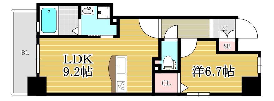 プレジールTJ(1LDK/5階)の間取り写真