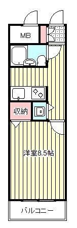 アーバンヒルズ川口(1K/4階)の間取り写真