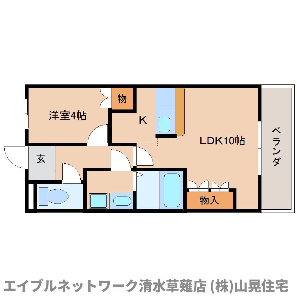 ソフィア(1LDK/1階)の間取り写真