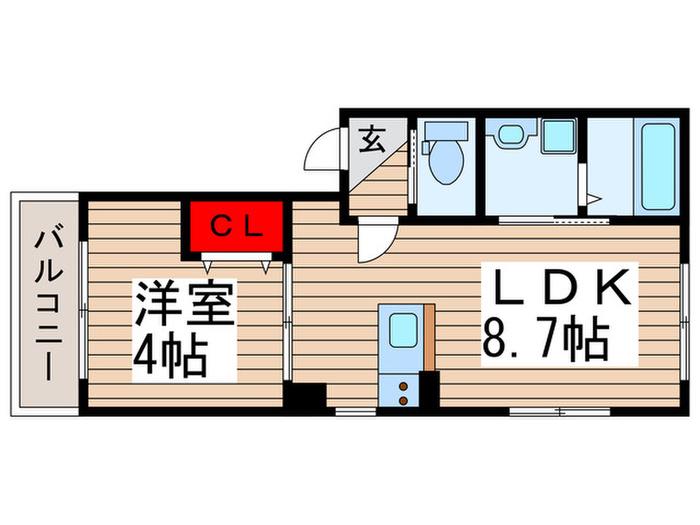 ロジュマン秋津(1LDK/3階)の間取り写真