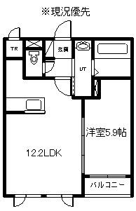 RAFFINE(1LDK/2階)の間取り写真