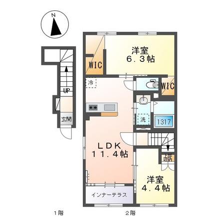 プレタージュ(2LDK/2階)の間取り写真