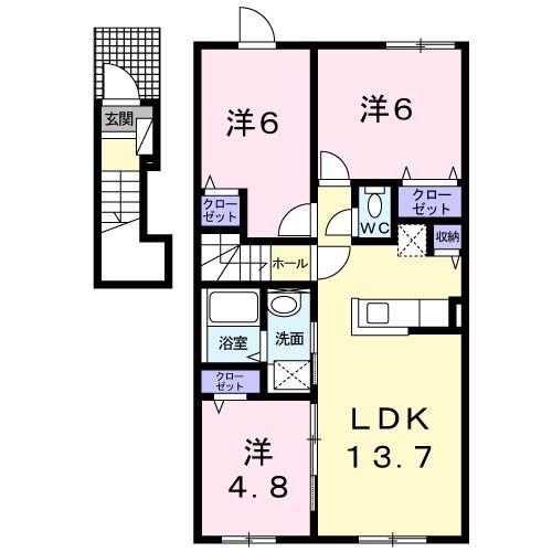 グレイスII(3LDK/2階)の間取り写真