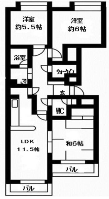 クリオ鎌倉笛田(3LDK/4階)の間取り写真