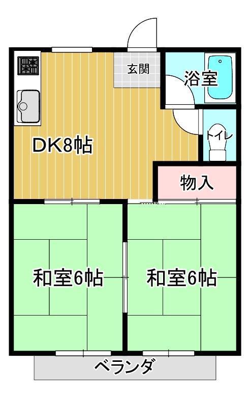 メゾンさくらい(2DK/1階)の間取り写真