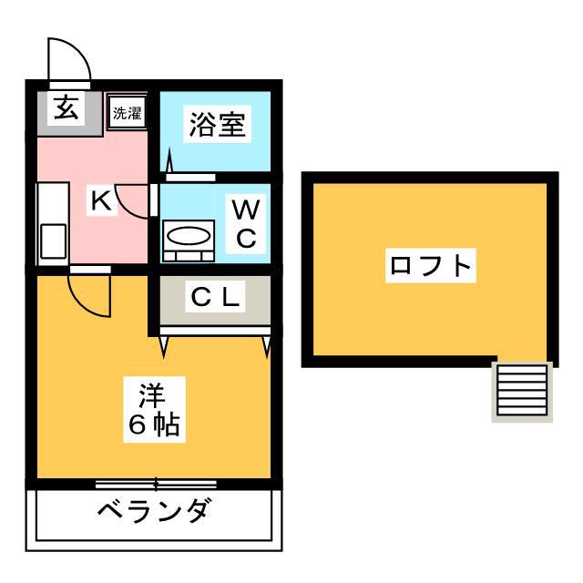 CASA BIANCA(1K/2階)の間取り写真