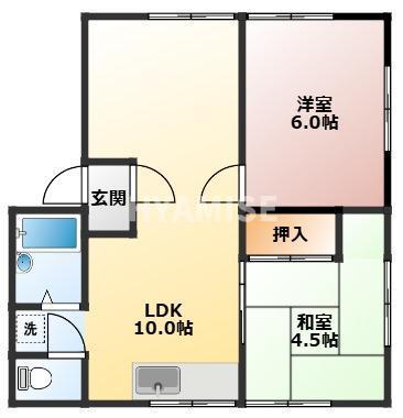 MTハイツ(2LDK/2階)の間取り写真