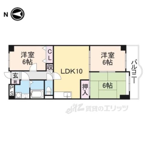 センターロイヤル(3LDK/7階)の間取り写真