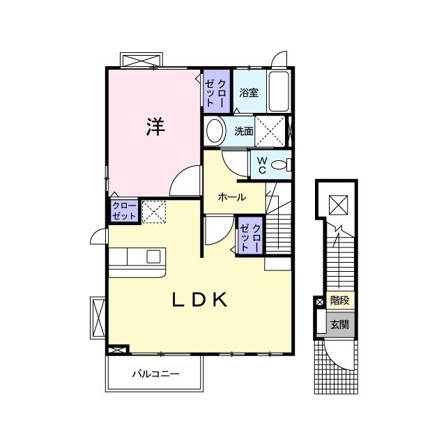 サンライズ(1LDK/2階)の間取り写真
