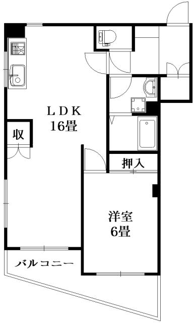 EXE古川(1LDK/2階)の間取り写真