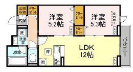 セレスティア東保木間II(2LDK/1階)の間取り写真