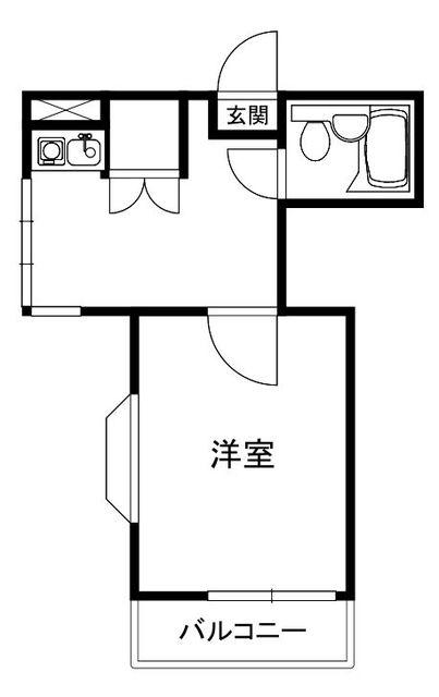 ベルトピア小田急相模原III(1K/2階)の間取り写真