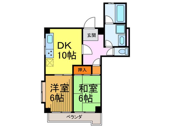 サンローズ(2DK/3階)の間取り写真