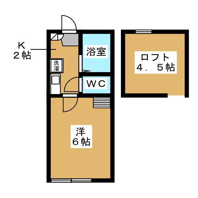 グロリア溝の口(1K/1階)の間取り写真