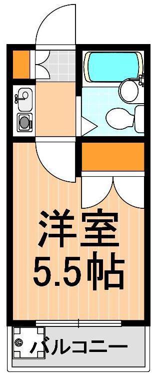 稲垣ハイツ(1K/1階)の間取り写真