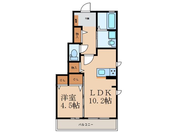 MAISON ORANGE(1LDK/1階)の間取り写真