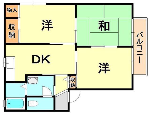 スカイヴィレッジ(3DK/1階)の間取り写真