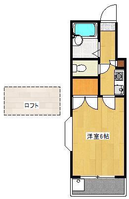 ユニテック八王寺(1K/2階)の間取り写真